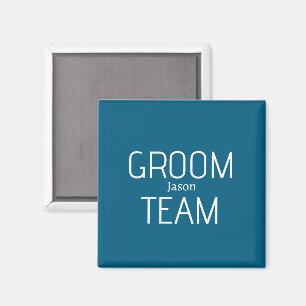 groomsman bold groom team grey blue white bachelor magnet