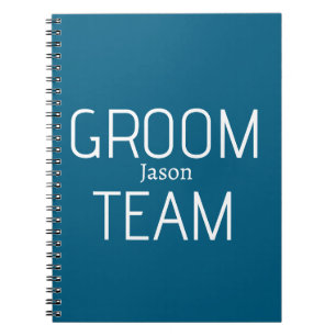 groomsman bold groom team grey blue white bachelor notebook