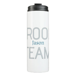groomsman bold groom team grey blue white bachelor thermal tumbler