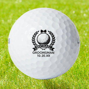 Groomsman Bowtie Best Man Wedding Personalised Golf Balls
