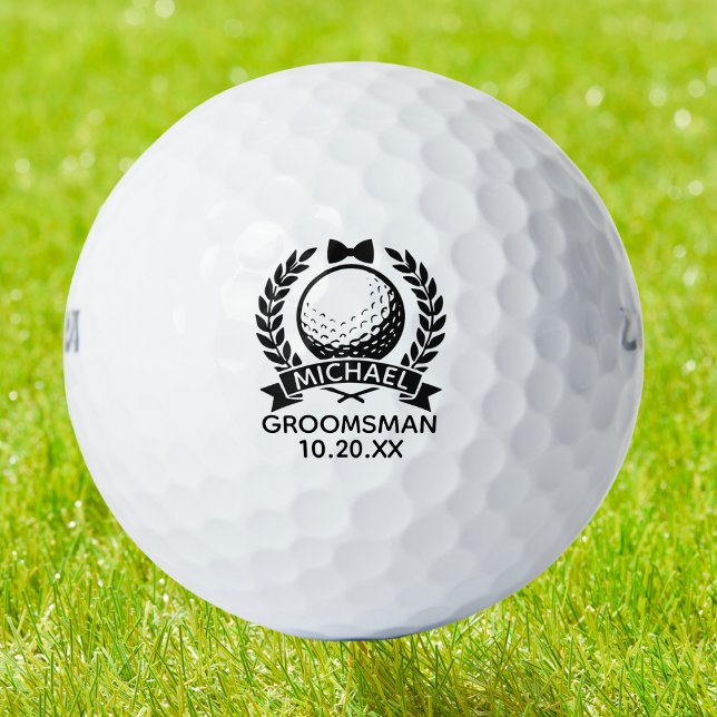 Groomsman Bowtie Best Man Wedding Personalised Golf Balls (Creator Uploaded)