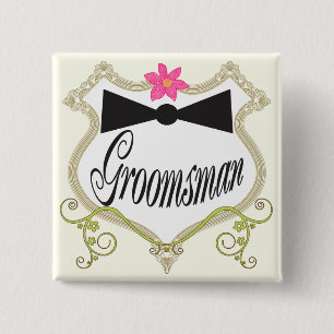 Groomsman BowTie Wedding Badges