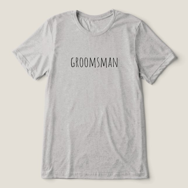 Groomsman Bridal Party Wedding Tri-Blend Shirt (Design Front)