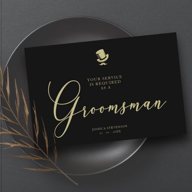 Groomsman Chic Wedding Minimalist Proposal Card (Creator Uploaded)