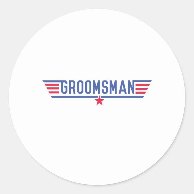 Groomsman Classic Round Sticker (Front)