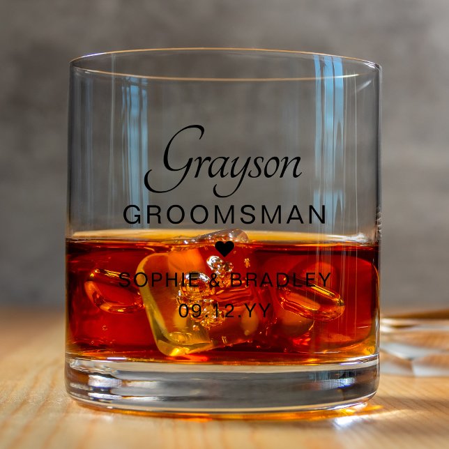 Groomsman Custom Personalised Name Wedding Whiskey Glass (Creator Uploaded)