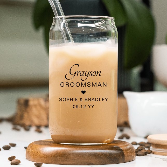 Groomsman Custom Personalised Names Wedding Party Can Glass (Creator Uploaded)
