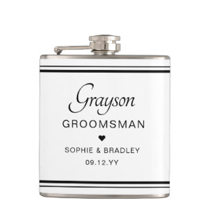 Groomsman Custom Personalised Wedding Party Hip Flask