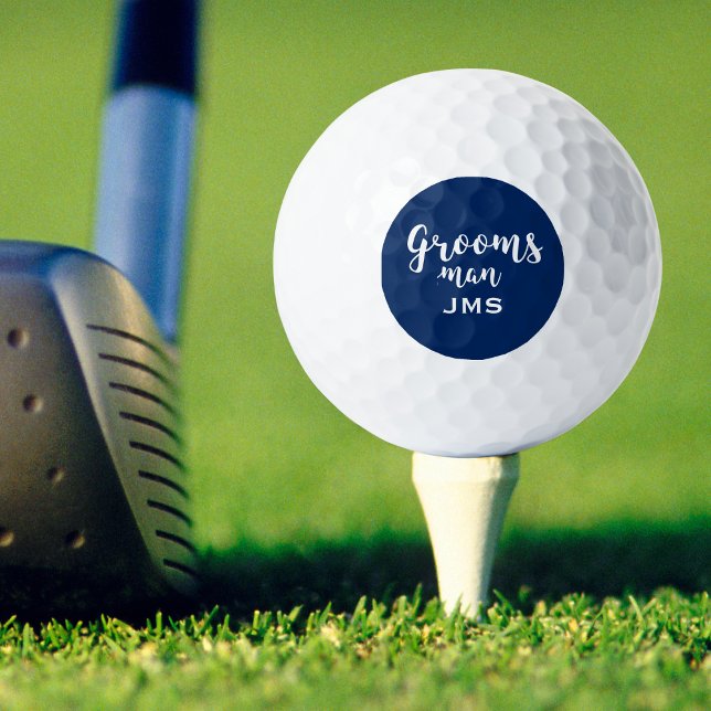 Groomsman Custom Wedding Favour Modern Monogram Golf Balls (Creator Uploaded)