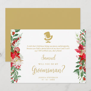 Groomsman Fancy Luxury Christmas Proposal Card
