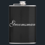 Groomsman Flask<br><div class="desc">Flask for the groomsman is shown in black and white.
Customise this item or buy as is.</div>