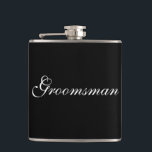 Groomsman Flask<br><div class="desc">Flask for the groomsman is shown in black and white.
Customise this item or buy as is.</div>
