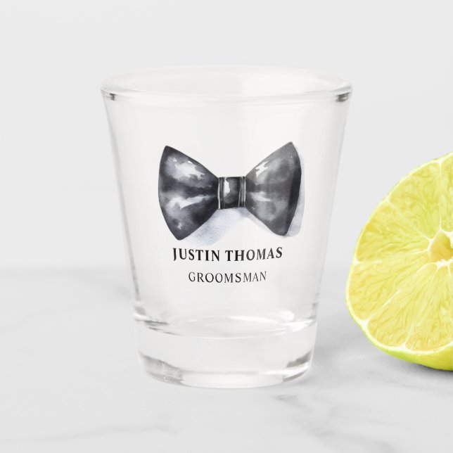 Groomsman Gift Bowtie Shot Glass (Front)
