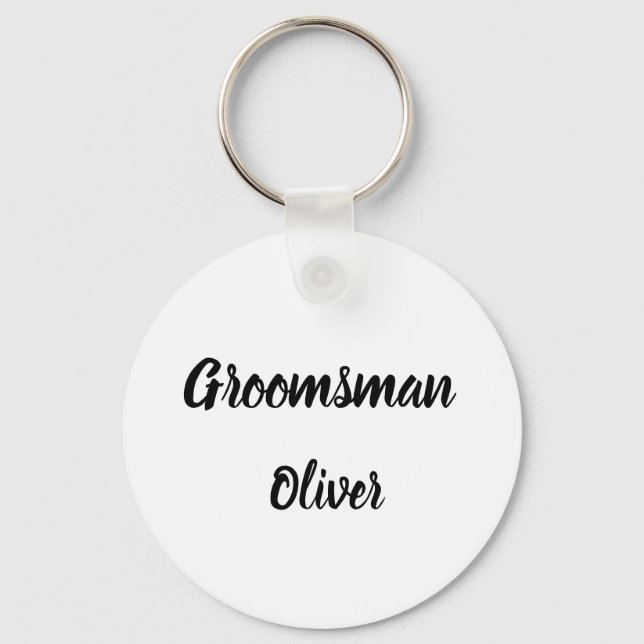 Groomsman Gift Custom Name Gifts Wedding  Key Ring (Front)