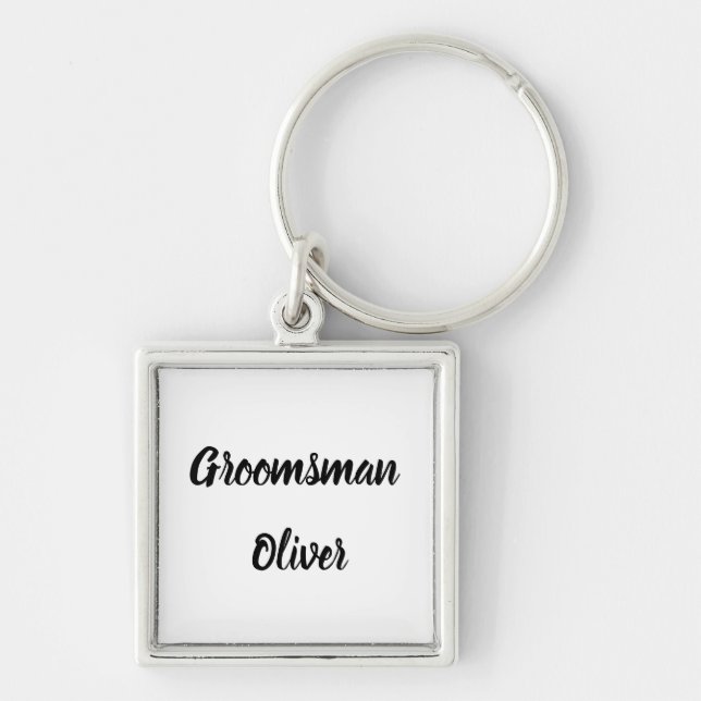 Groomsman Gift Custom Name Gifts Wedding  Key Ring (Front)