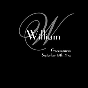 Groomsman Gift Modern Monogram Chic Script Black Duffle Bag