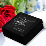 Groomsman Gift Modern Monogram Script Elegant Chic Gift Box<br><div class="desc">Wedding Groomsman Groomsmen Gift Modern Monogram Script Elegant Chic Keepsake Gift Box. Click personalise this template to customise it with the Monogram Initial, the name, and the date quickly and easily. Groomsman Gift Modern Monogram Script Elegant Chic Gift Box, is part of the Groomsman Gifts Collection in this store, which...</div>