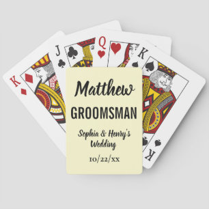Groomsman Gift Modern Typography Wedding Playing Cards