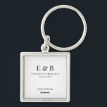 Groomsman Gift Personalised Black Monogram Wedding Key Ring<br><div class="desc">Monogram personalised wedding gift keychain for groomsmen.</div>