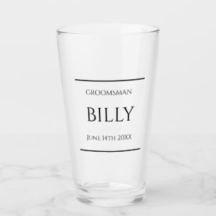Groomsman Glass Gift Beer Pint Favour Wedding Name