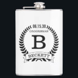 Groomsman Initials Hip Flask<br><div class="desc">These 8 oz. flasks are a great favour for the groomsmen in your wedding.  They are traditional yet modern.  They'd be great for a bachelor party or weekend.</div>