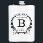 Groomsman Initials Hip Flask<br><div class="desc">These 8 oz. flasks are a great favour for the groomsmen in your wedding.  They are traditional yet modern.  They'd be great for a bachelor party or weekend.</div>