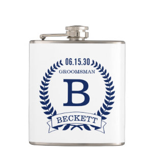 Groomsman Initials Hip Flask
