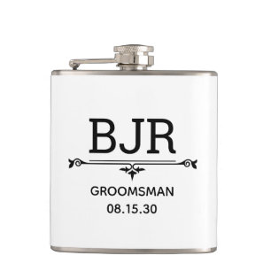 Groomsman Initials Hip Flask
