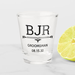 Groomsman Initials Shot Glass