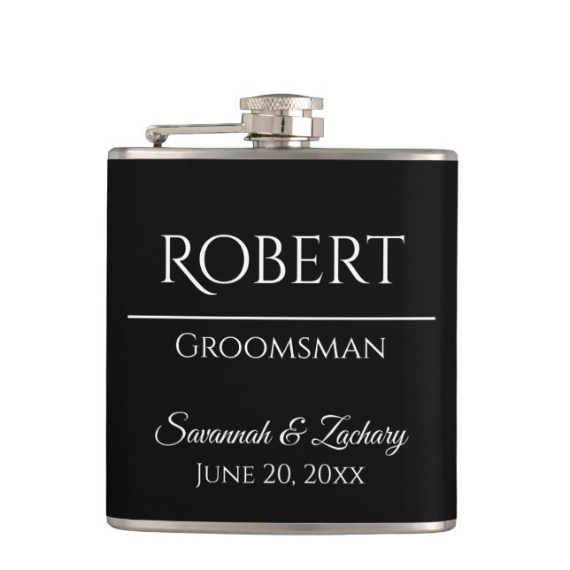 Groomsman Liquor Flask Wedding Favour Gift (Front)