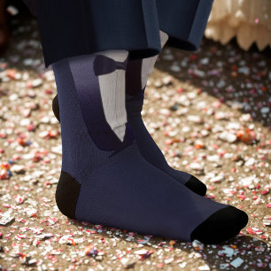 Groomsman Man of Honour Blue Tuxedo Wedding Socks