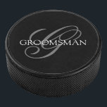 Groomsman Monogram Hockey Puck<br><div class="desc">Make your own custom hockey puck. Personalise this design with your own text. You can further customise this design by selecting the "customise further" link if desired.</div>