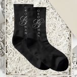 Groomsman Monogram Wedding Socks<br><div class="desc">Make your own custom socks. Personalise this design with your own text. You can further customise this design by selecting the "customise further" link if desired.</div>