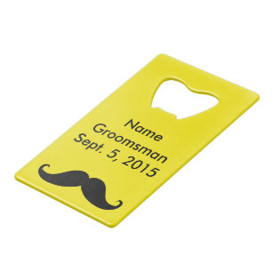 Groomsman Moustache & Suit Card Bottle Opener