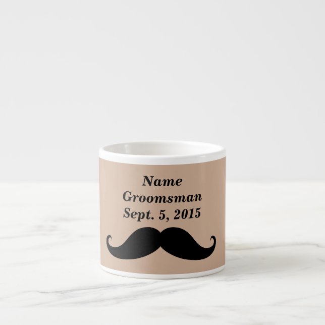Groomsman Moustache, Top Hat and Suit Espresso Mug (Front)