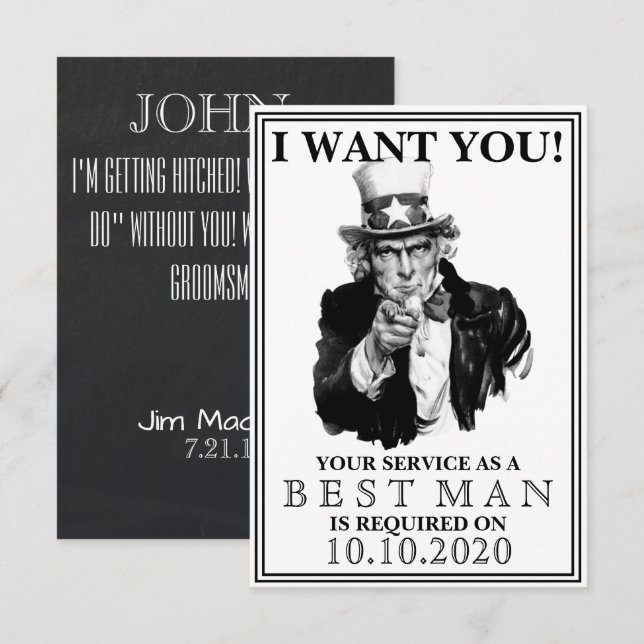 Groomsman or Best Man Proposal Invitation (Front/Back)