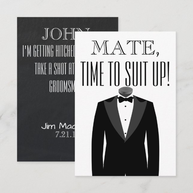 Groomsman or Best Man Proposal Invitation | Mate (Front/Back)