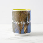 Groomsman Palm Trees Wedding Mugs<br><div class="desc">Cool Groomsman wedding favours. Beach or destination wedding theme. Background has blue sky with pretty close-up of top of three palm trees with fronds blowing in the ocean breeze. Click to personalise and edit to remove my image and upload your own, or change font style or colour. Fun keepsake for...</div>