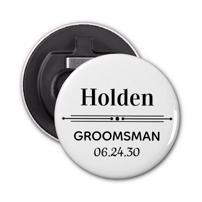 Groomsman Personalised Bottle Opener (Front)