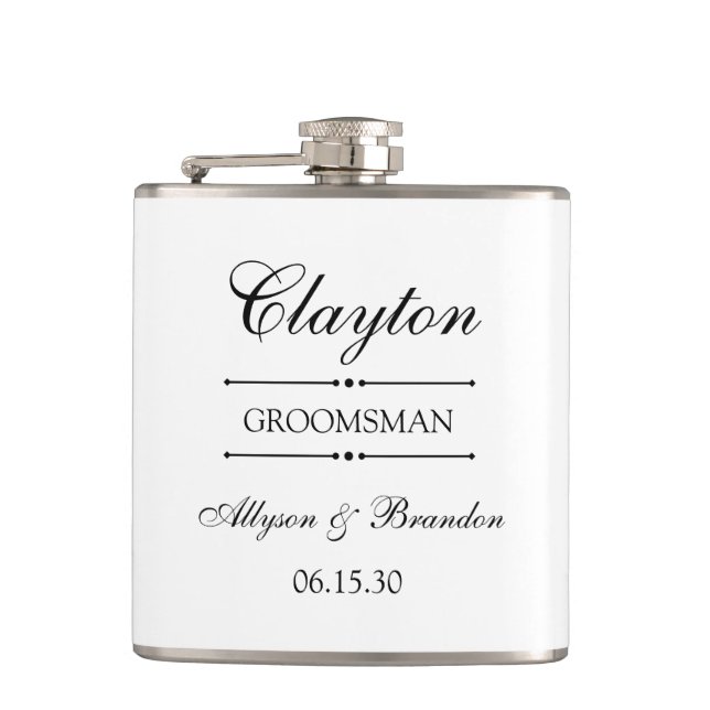 Groomsman Personalised Hip Flask (Front)