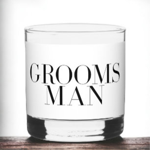 Groomsman Personalised Name Modern Whiskey Glass
