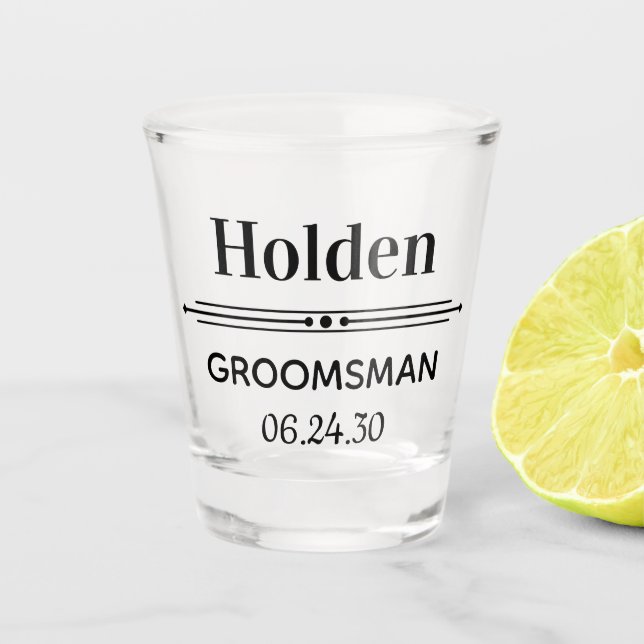 Groomsman Personalised Shot Glass (Front)