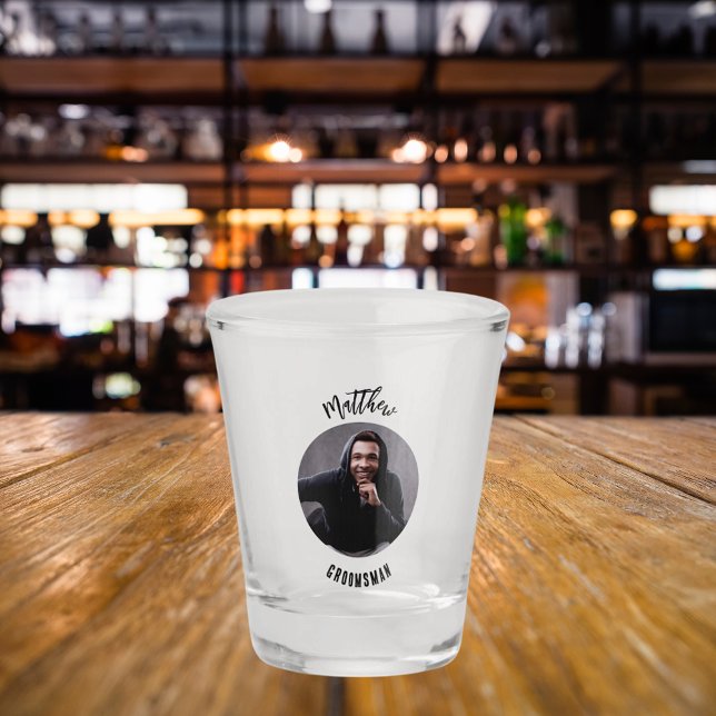 Groomsman photo bachelor party shot glass (Creator Uploaded)