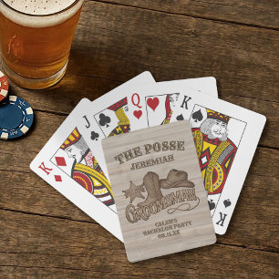 Groomsman Posse Rustic Cowboy Bachelor Party Playing Cards