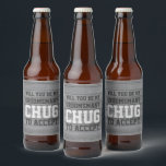 Groomsman Proposal Chug to Accept Funny Faux Wood Beer Bottle Label<br><div class="desc">Get the wedding celebration started in style with funny groomsman proposal beer bottle labels. Since they come in sets of six, an idea to add personalised names is to hand write with a white, grey or black pen. Design features a rustic grey faux wood background and stylish modern typography request...</div>