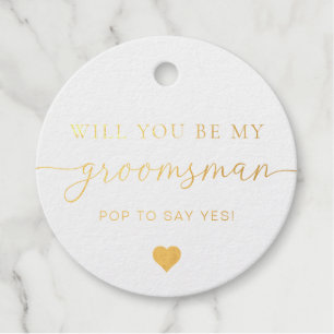 Groomsman Proposal Foil Favour Tag