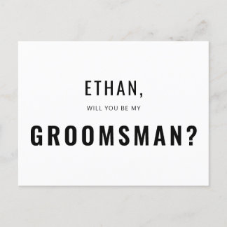 Groomsman Request Modern Simple Invitation Postcard