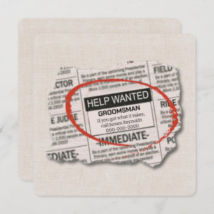 Groomsman Request Newspaper Ad Card