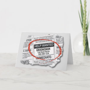 Groomsman Request Want Ad Card