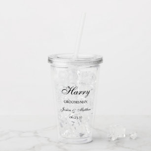 Groomsman Script Customised Acrylic Tumbler